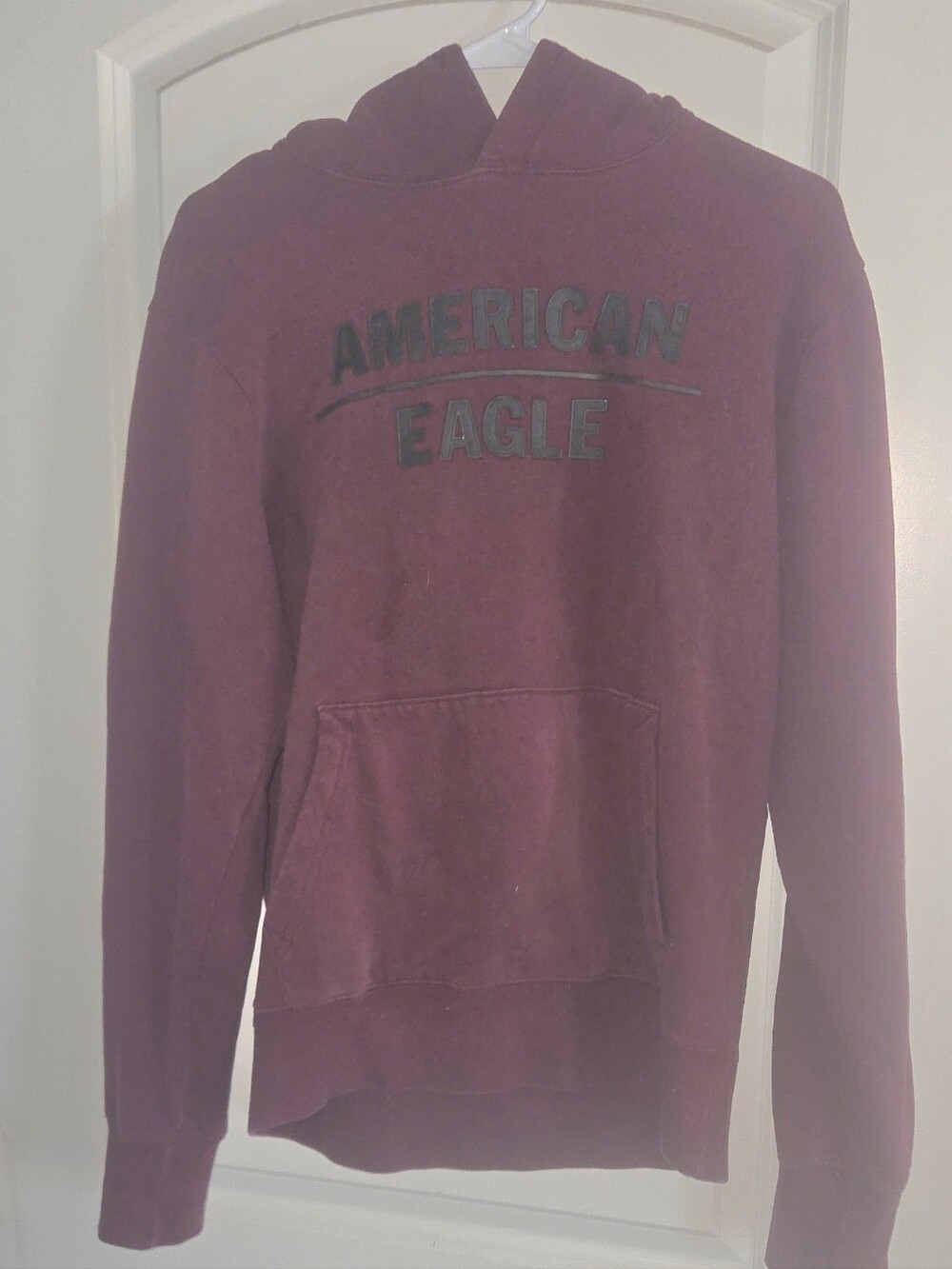 American Eagle Maroon Hoodie Sweatshirt- Missing Hood Drawstring